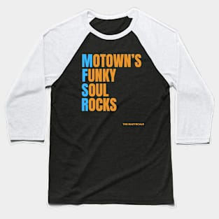 Motown's Funky square font on front Baseball T-Shirt